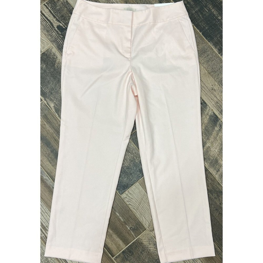 New Loft Womens Curvy Pencil Pants Soft Pink Polyester Rayon‎ Size 10 32x27
